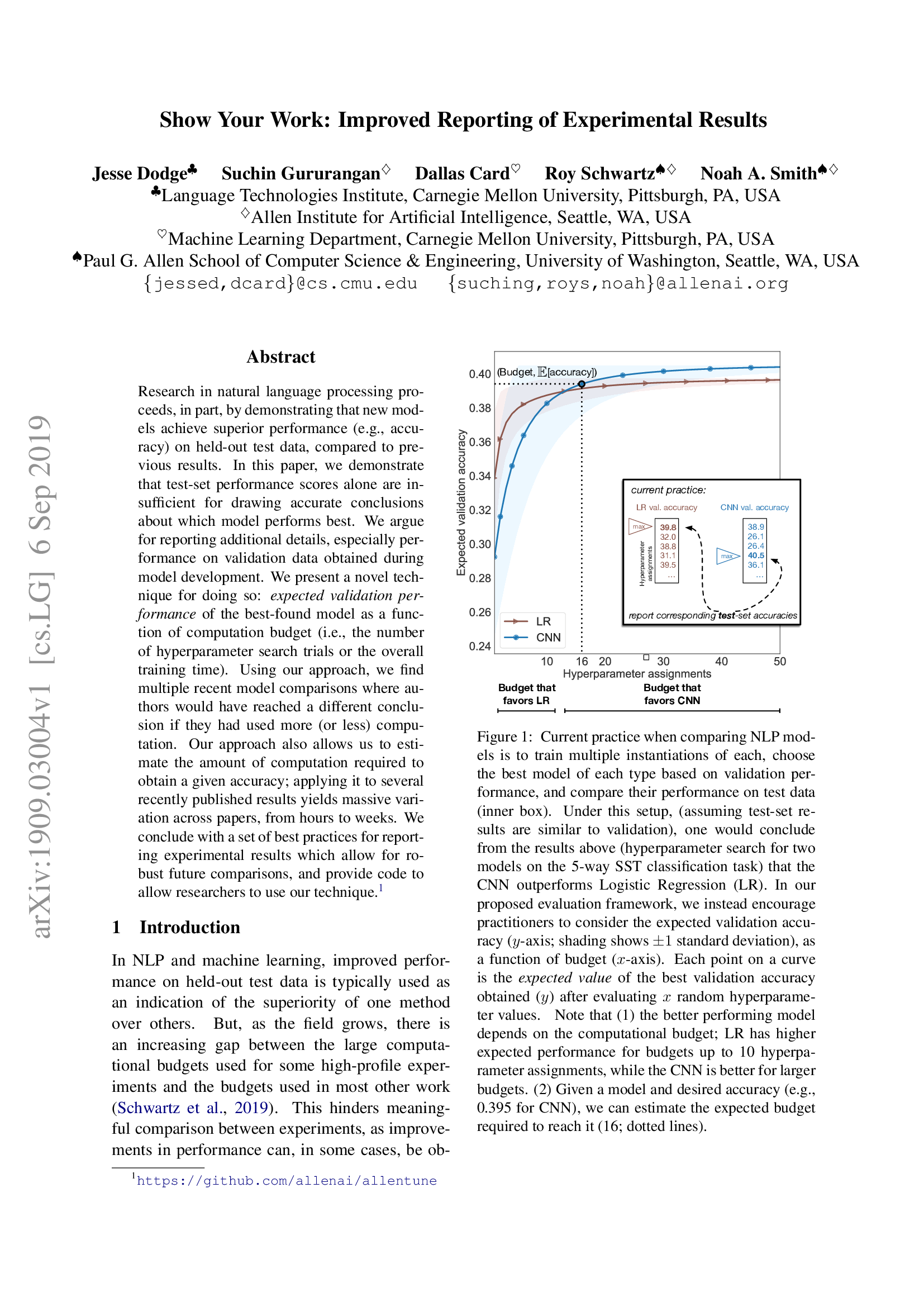 Show Your Work: Improved Reporting of Experimental Results