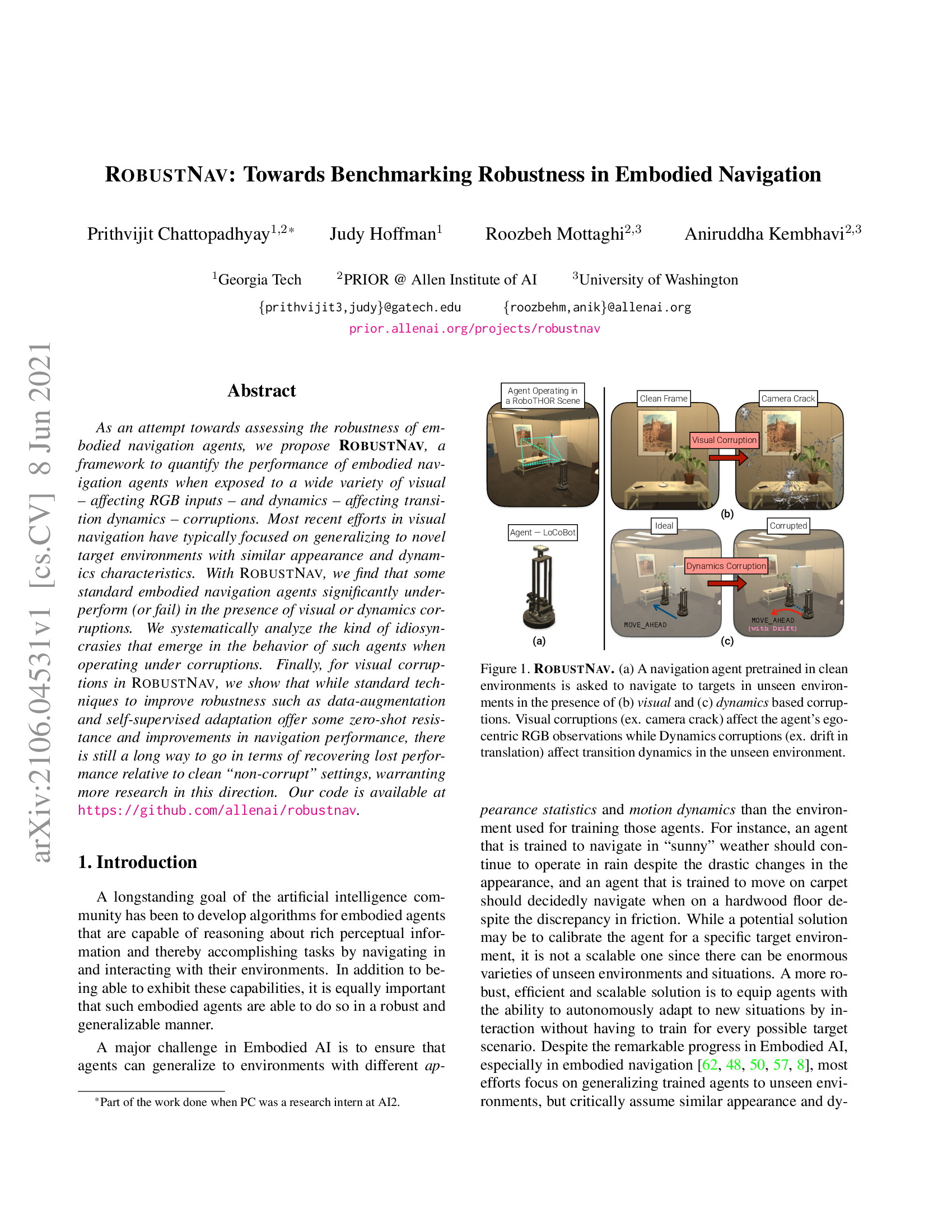 RobustNav: Towards Benchmarking Robustness in Embodied Navigation